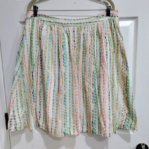 Cato pastel rainbow striped midi skirt women's size 14